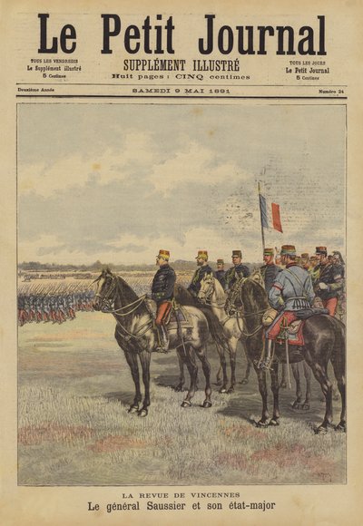 General Saussier and His Staff Reviewing the French Army at Vincennes by French School